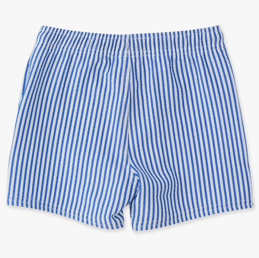 Hybrid Swim Trunk, Blue Seersucker - Magpies Paducah