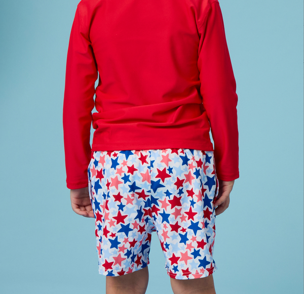 Hybrid Swim Trunk, Star-Spangled - Magpies Paducah