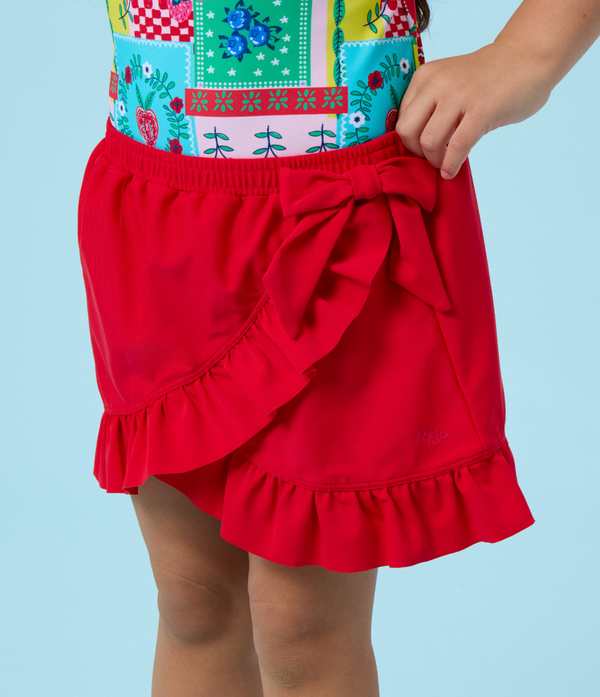 Swim Bow Skirt Coverup, Red - Magpies Paducah