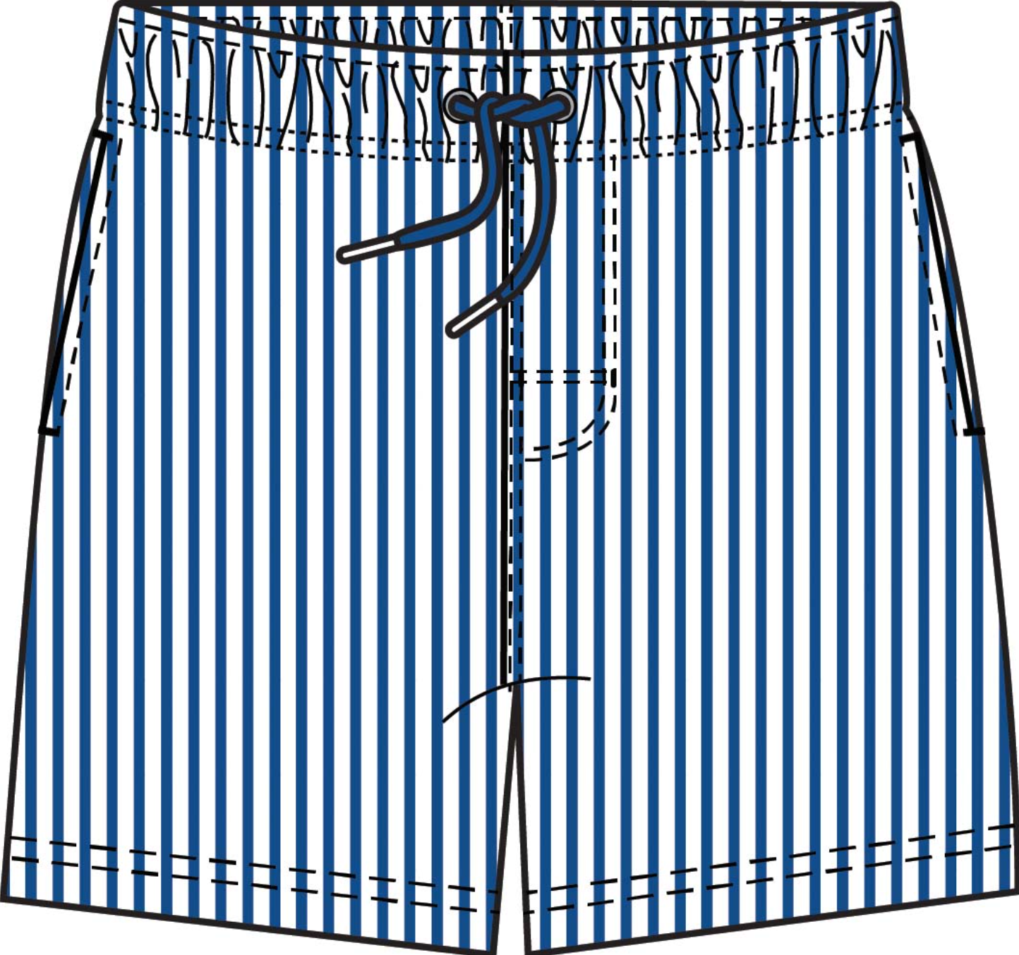 Men's Performance Hybrid Swim Trunk, Blue Seersucker - Magpies Paducah