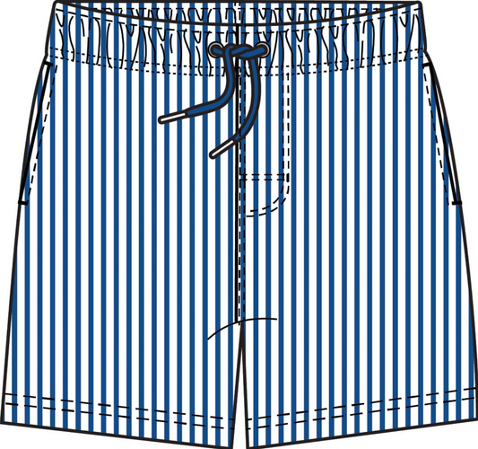 Men's Performance Hybrid Swim Trunk, Blue Seersucker - Magpies Paducah