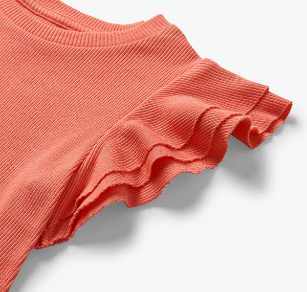 Ruffle Sleeve Tank, Coral Fusion - Magpies Paducah