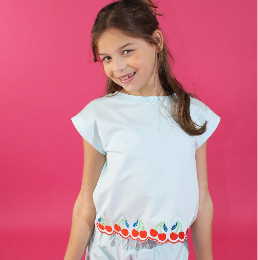 Cherries Embroidered Hem Tank - Magpies Paducah
