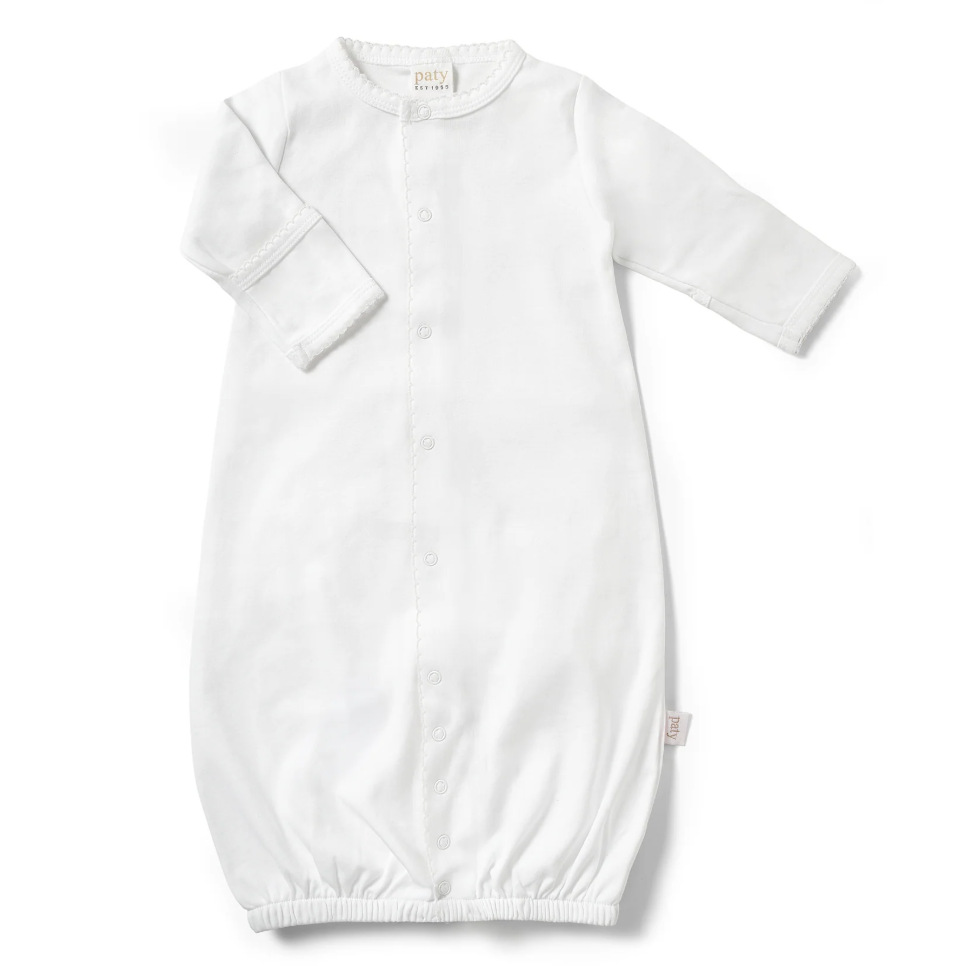 Organic Cotton Interlock Converter Gown, White - Magpies Paducah