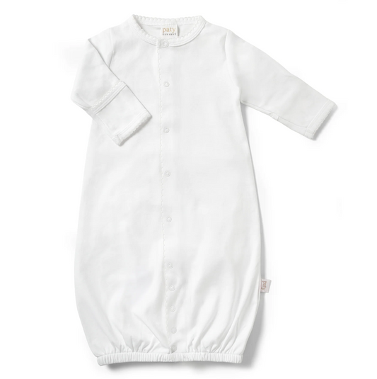 Organic Cotton Interlock Converter Gown, White - Magpies Paducah