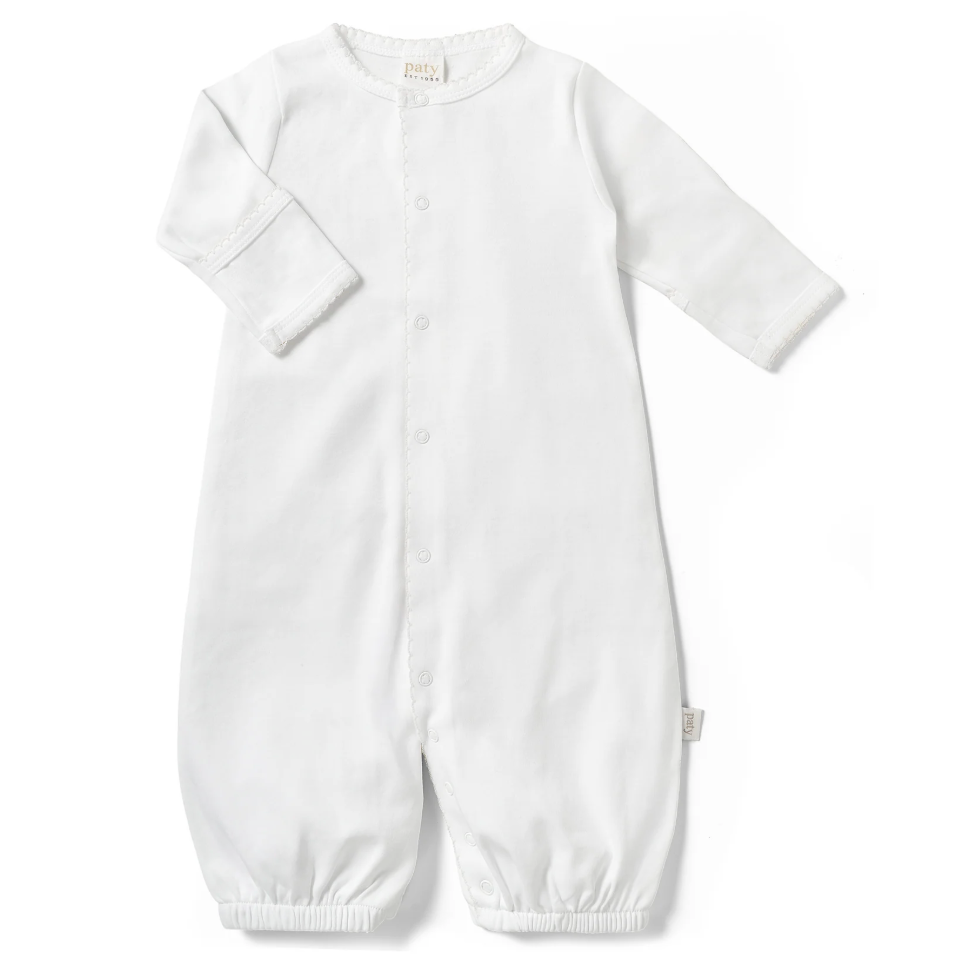 Organic Cotton Interlock Converter Gown, White - Magpies Paducah