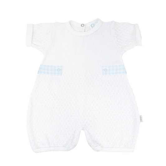 White Bubble w/ Blue Gingham Tabs - Magpies Paducah