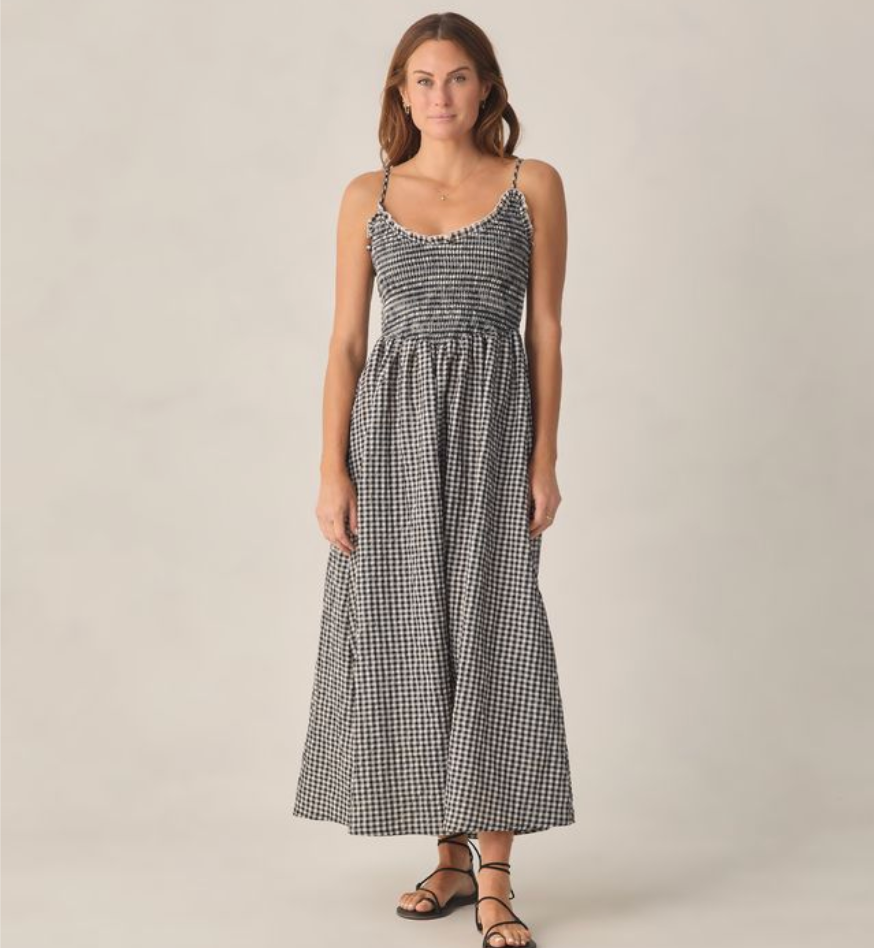 Women's Chrissy Dress, Black Check - Magpies Paducah