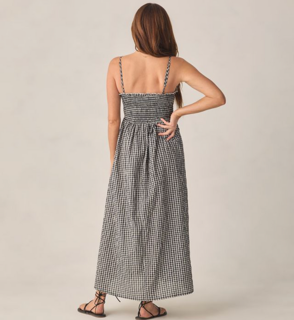 Women's Chrissy Dress, Black Check - Magpies Paducah