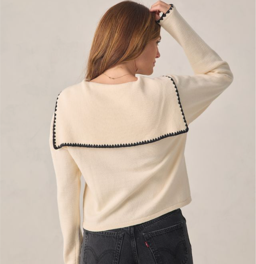 Women's Sailor Cardigan, Natural - Magpies Paducah