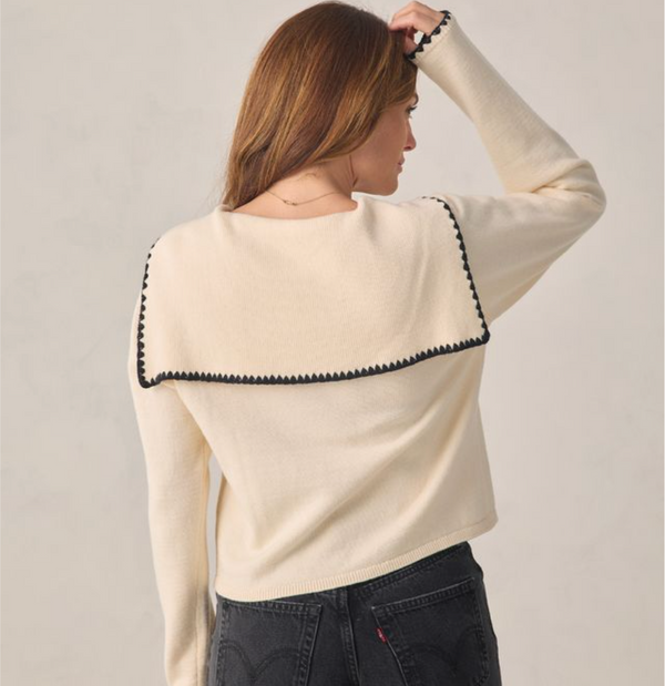 Women's Sailor Cardigan, Natural - Magpies Paducah