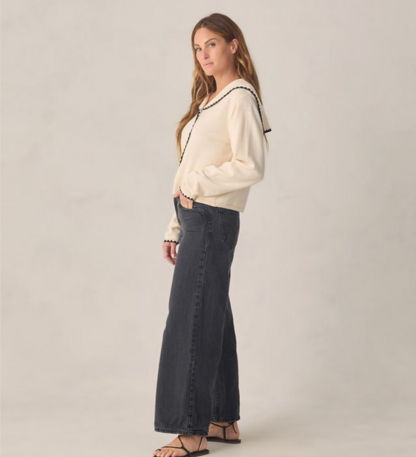 Women's Sailor Cardigan, Natural - Magpies Paducah