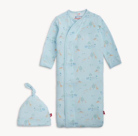 Modal Gown + Hat Set, Blue Serene Safari - Magpies Paducah