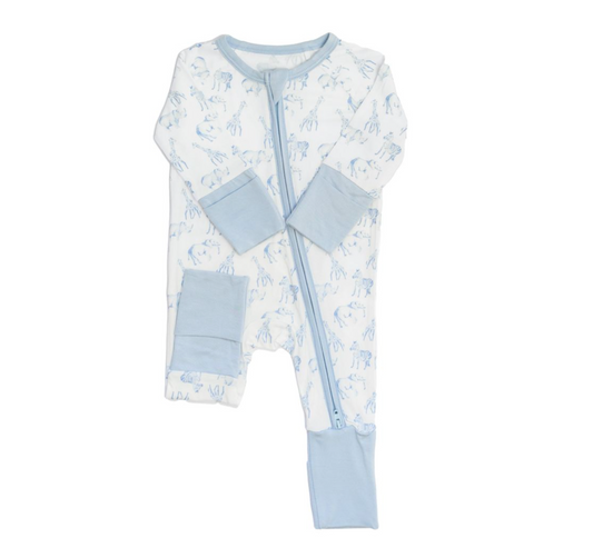 Blue Safari Sleep Romper - Magpies Paducah