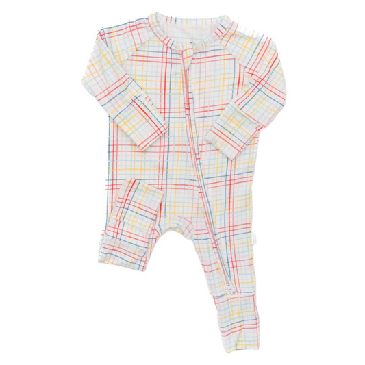 Scribble Gingham Sleep Romper - Magpies Paducah