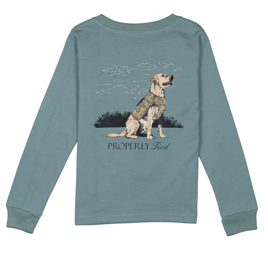 Long Sleeve Tee, Steel Blue Good Boy
