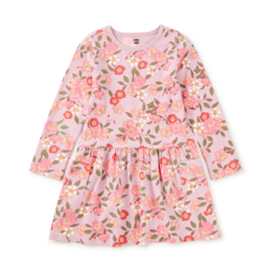 Long Sleeve Pocket Dress, Rosa Canina