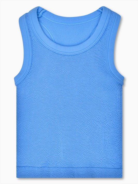 Ribbed Racerback Tank, Bright Blue