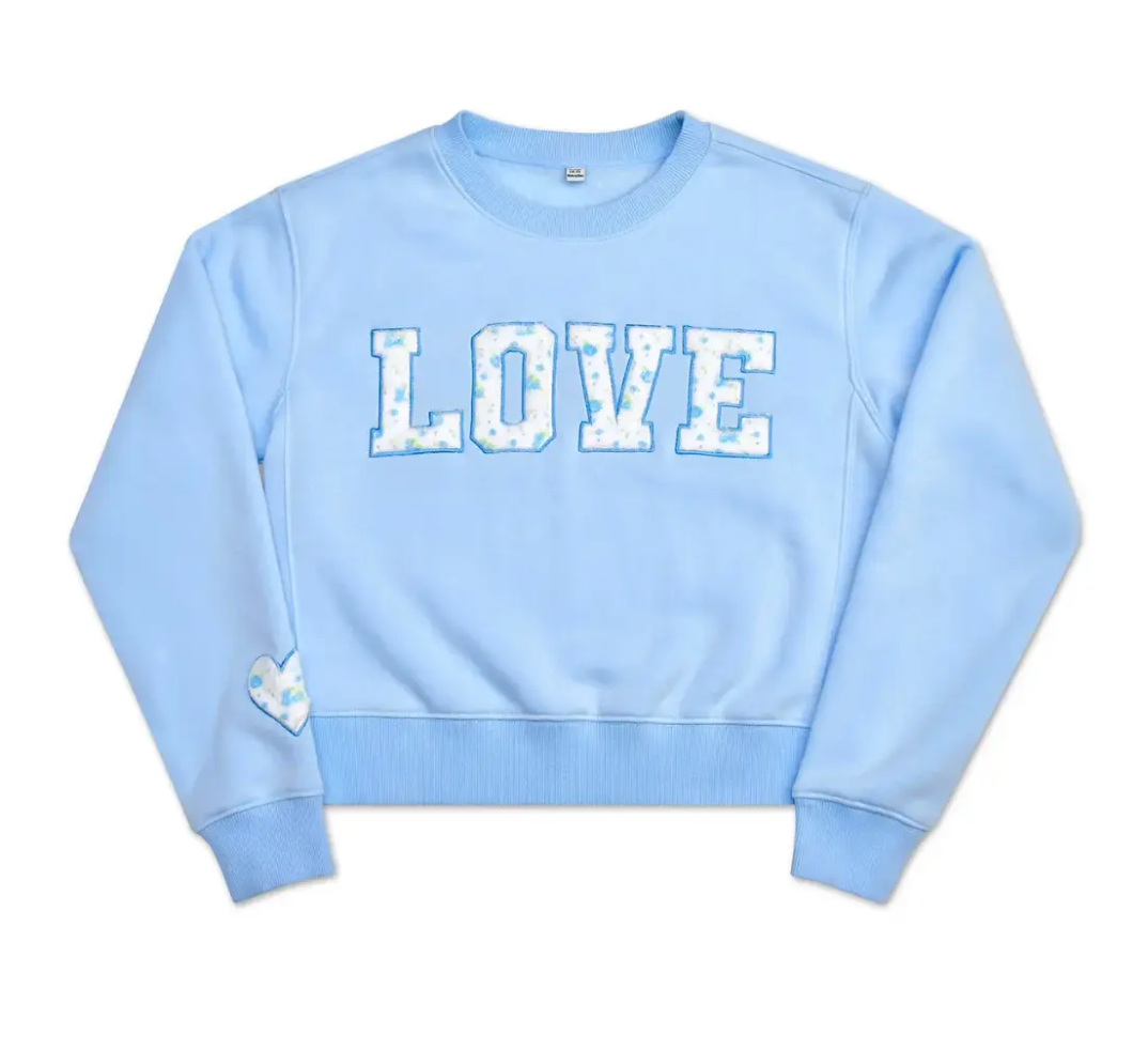 Blue Floral Love Sweatshirt