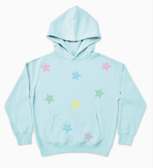 Blue Sparkling Stars Hoodie