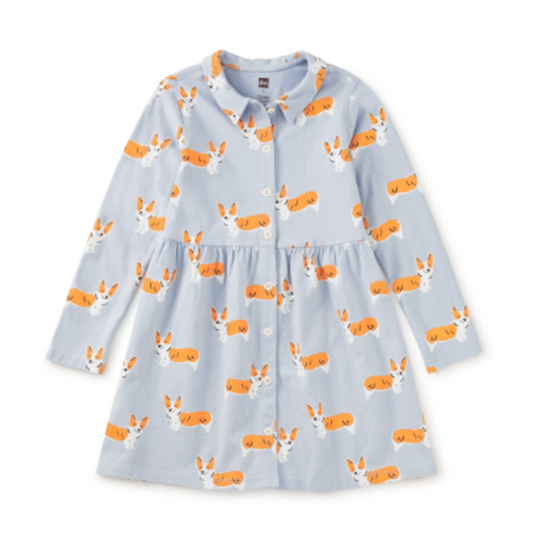 Collared Shirtdress, Corgis