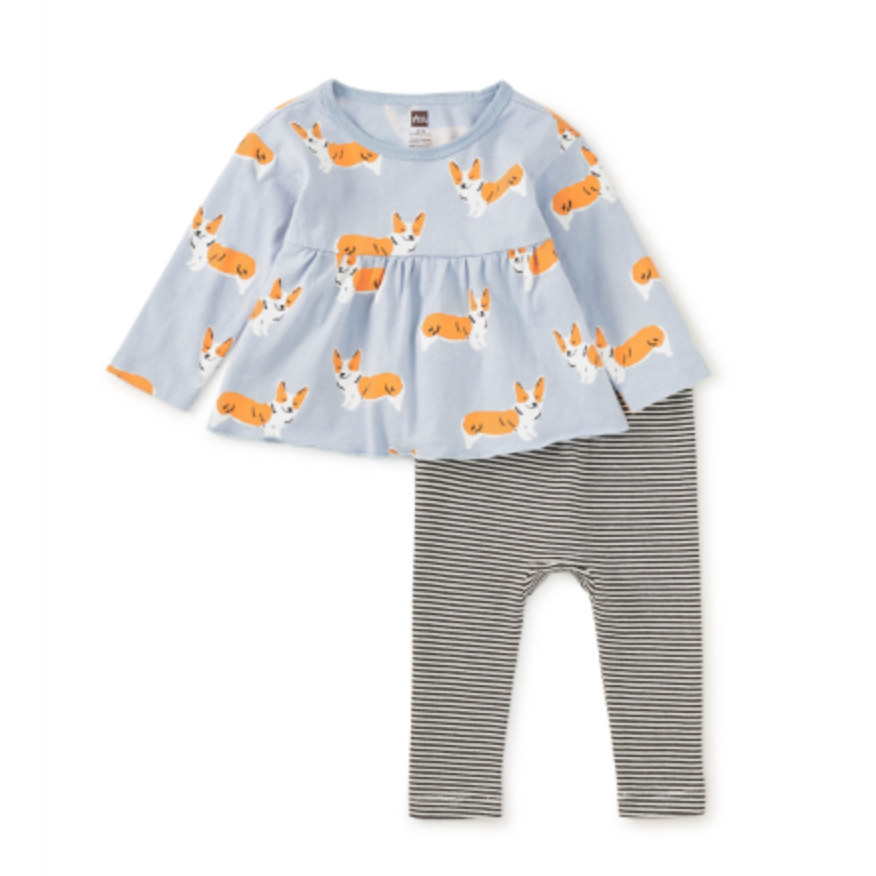 Peplum Baby Set, Corgis