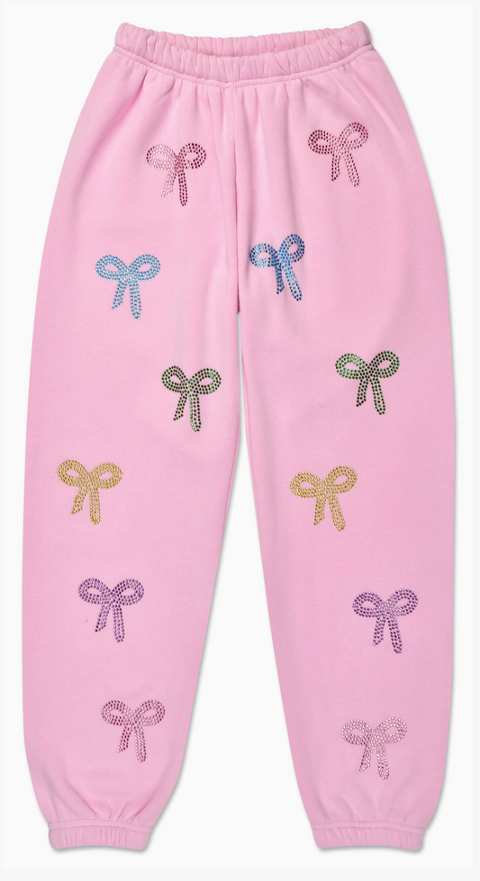 Pink Sparkling Bows Sweatpants