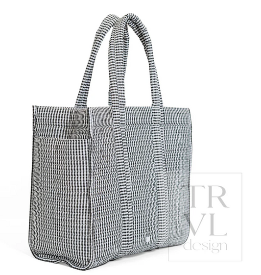 Quilted Go Go Tote, Black Gingham