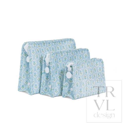 Roadie Zip Pouch, Blue Petite Fleur