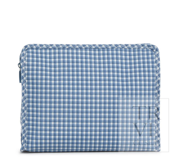 Roadie Zip Pouch, Indigo Rodeo Check