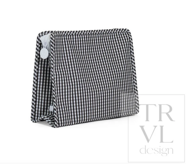 Roadie Zip Pouch, Black Gingham