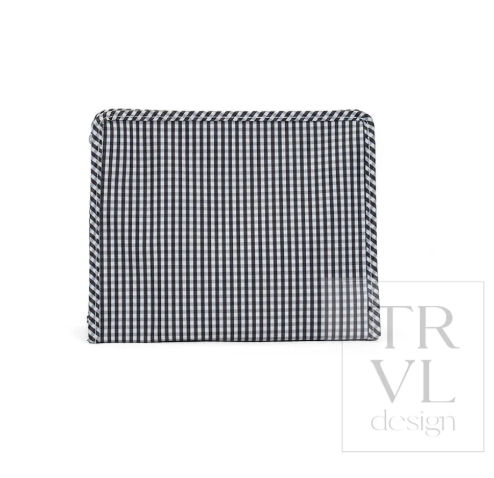 Roadie Zip Pouch, Black Gingham