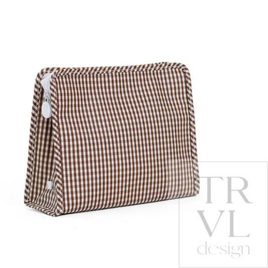 Roadie Zip Pouch, Cocoa Gingham