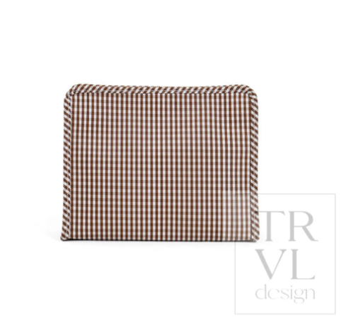 Roadie Zip Pouch, Cocoa Gingham