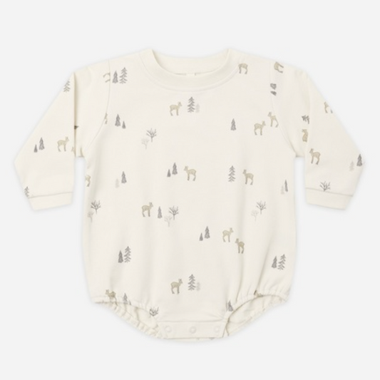 Crewneck Bubble Romper, Deer