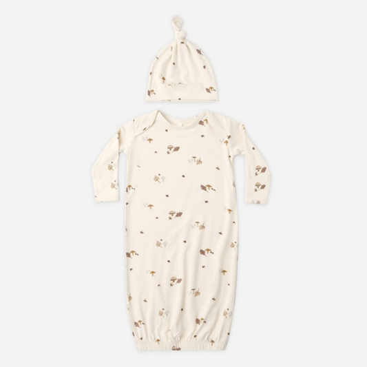 Bamboo Gown + Hat Set, Woodland