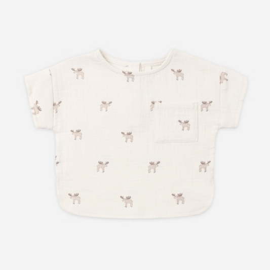 Woven Boxy Top, Moose