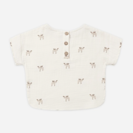 Woven Boxy Top, Moose