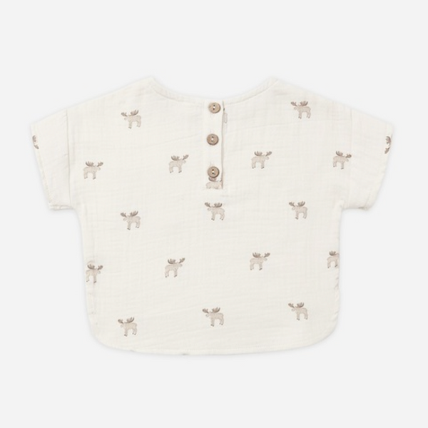 Woven Boxy Top, Moose