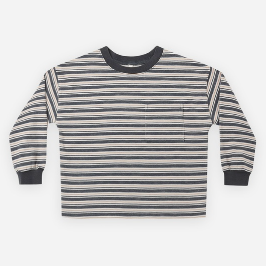 Relaxed Long Sleeve Tee, Blue Stripe