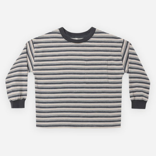 Relaxed Long Sleeve Tee, Blue Stripe