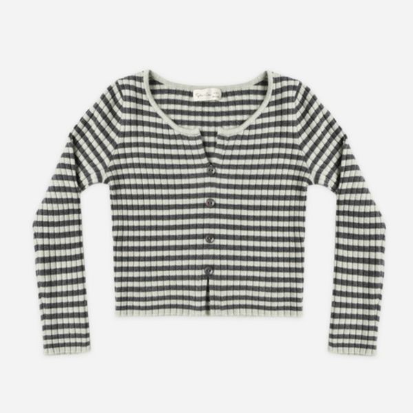 Long Sleeve Knit Tee, Midnight Stripe