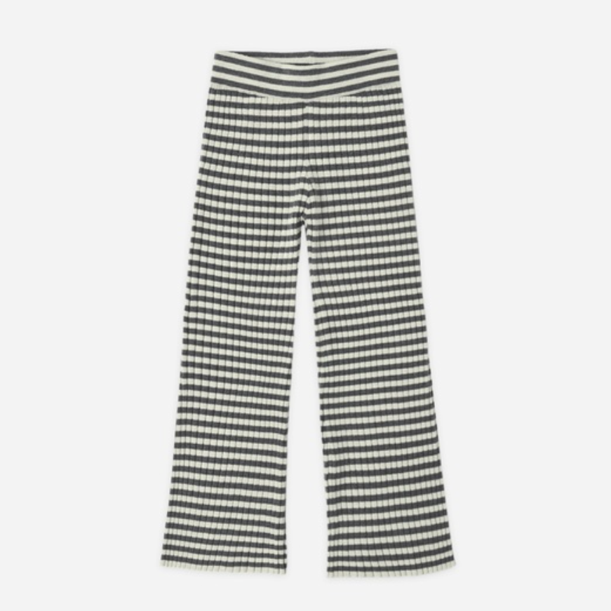 Flare Rib Knit Pant, Midnight Stripe