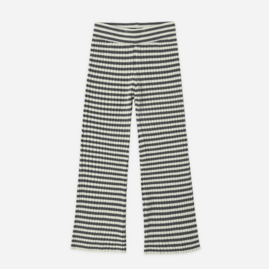 Flare Rib Knit Pant, Midnight Stripe