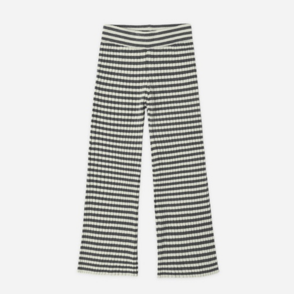 Flare Rib Knit Pant, Midnight Stripe