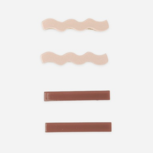 Wavy Clip Set, Petal/Mulberry