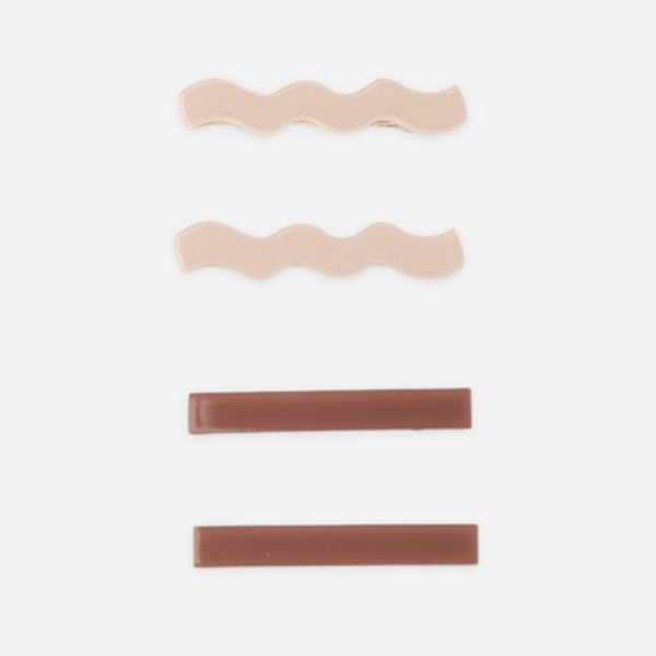 Wavy Clip Set, Petal/Mulberry