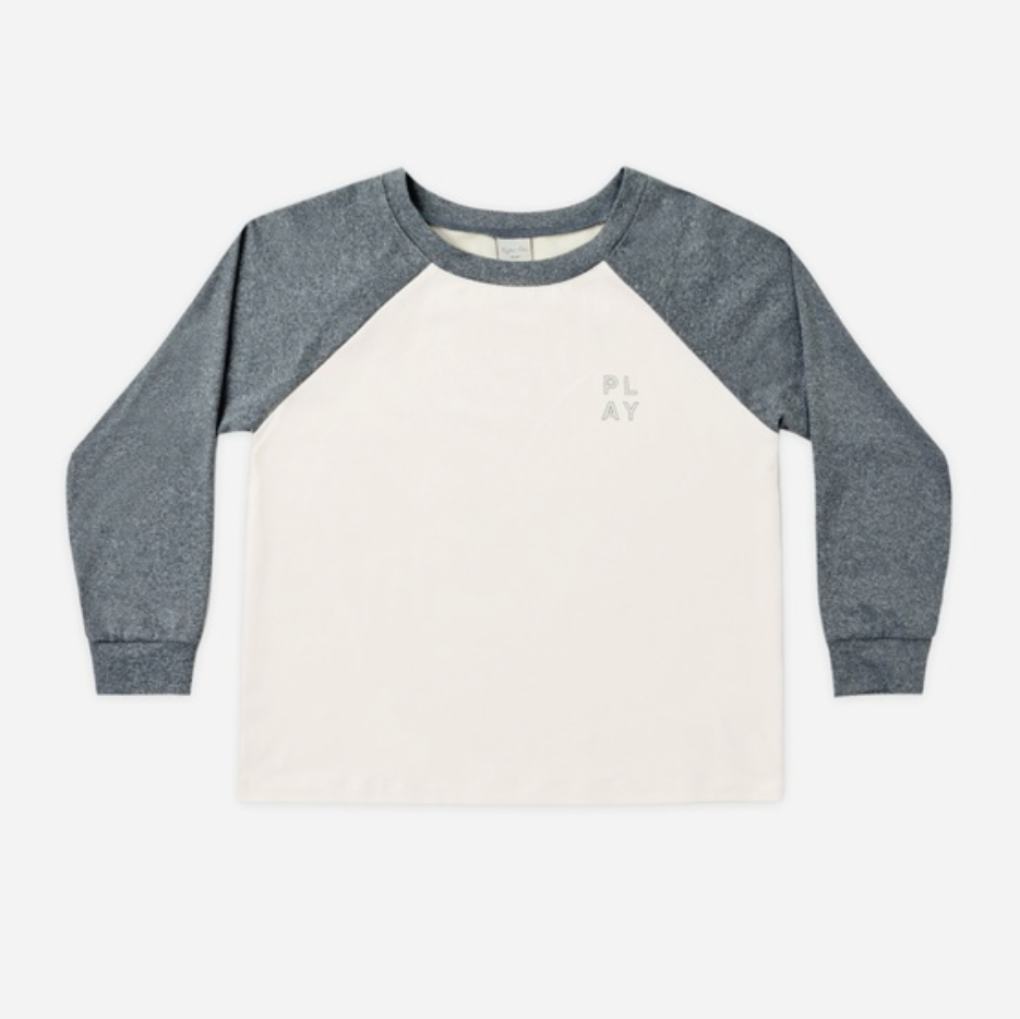 Long Sleeve Raglan Tee, Heathered Midnight