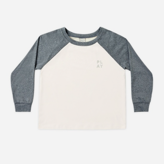 Long Sleeve Raglan Tee, Heathered Midnight