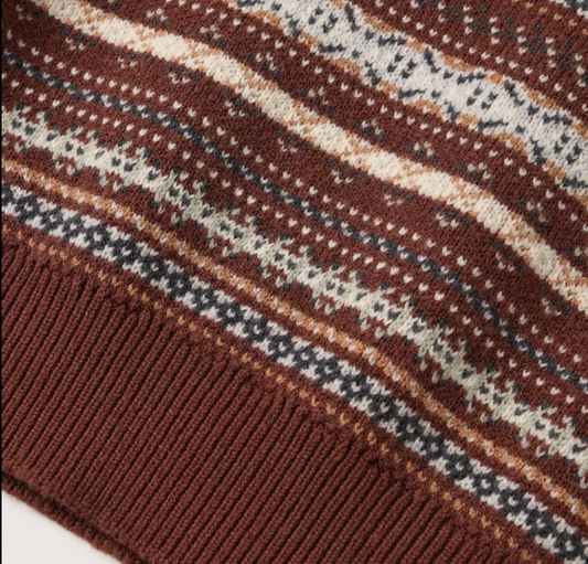 Fair Isle Cardigan, Mulberry Stripe